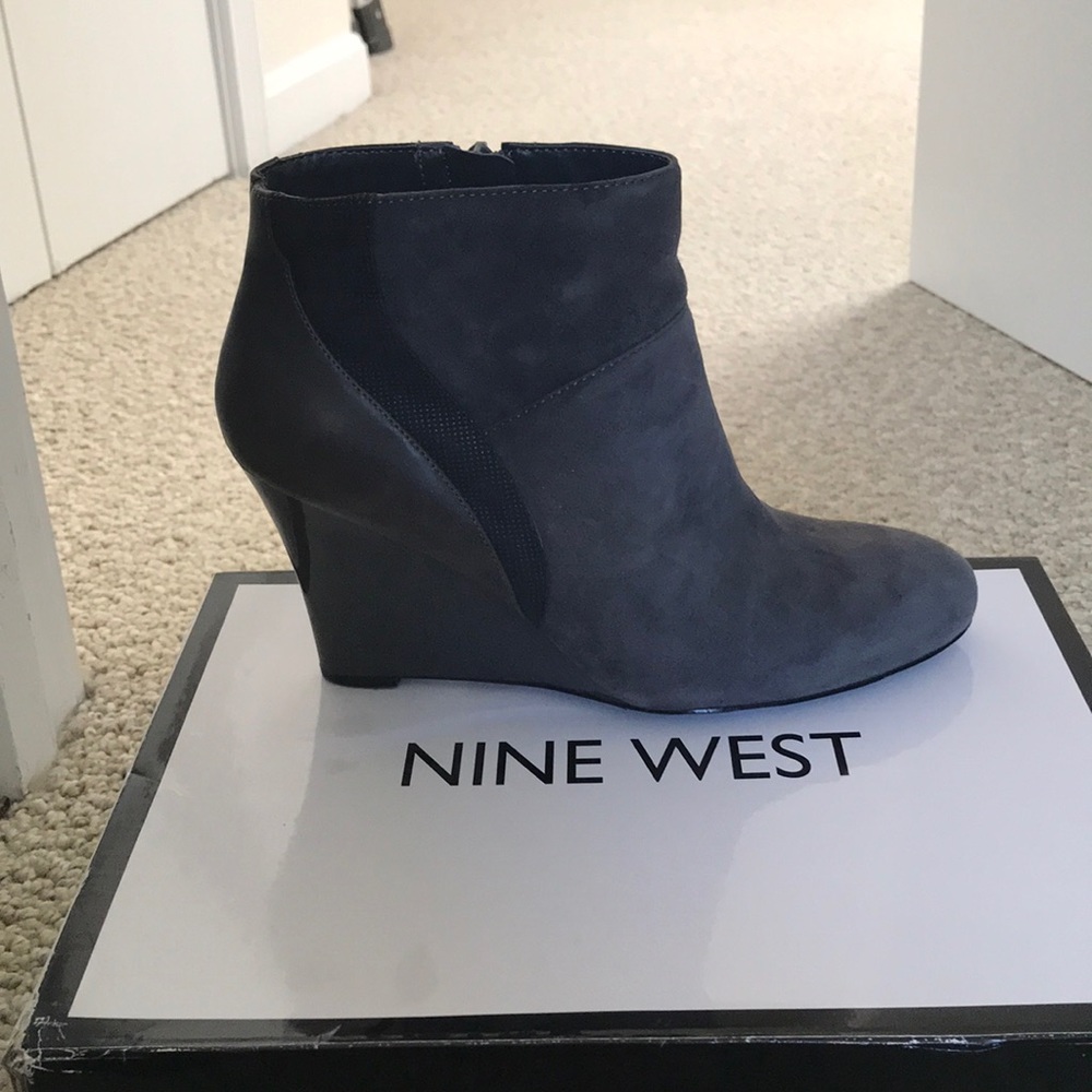 Gray suede bootie